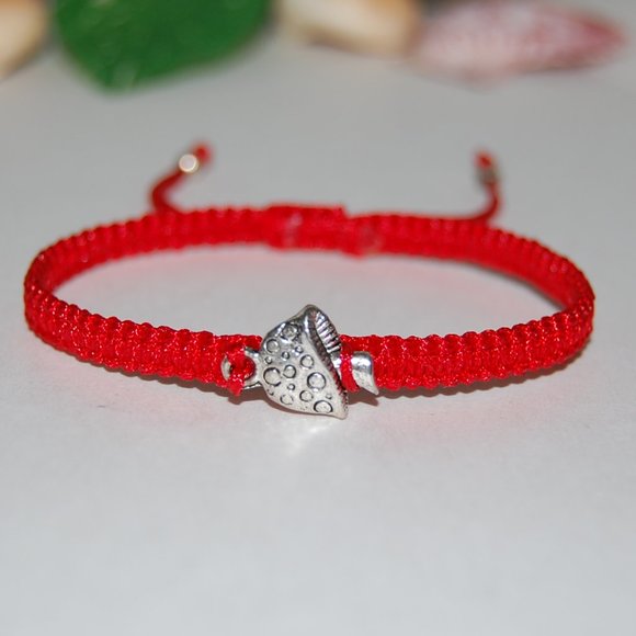 Mushroom Bracelet,Mushroom Charm Bracelet,Beach Bracelet,Drawstring Bracelet - Picture 3 of 3